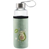 Бутылка в чехле велюр Авокадо (стекло) (400мл) (12-07229-DR300-16)