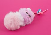 Брелок-обвес на сумку «Гусеница», фиолетовая, искусственный мех, 10 см - 2