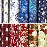 Бумага упаковочная 70*100см "Red&Blue" НГ,инд.уп., ассорти