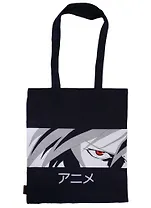 Сумка-шоппер Аниме Парень лицо (Сэйнен), черная (текстиль) (40х32)
