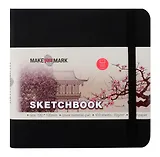 Скетчбук (12*12) 100л "Make your mark" черн.тв.переплет, резинка, ляссе, инд.уп.