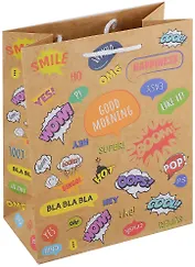 Пакет А5 23*18*10 "Комиксы" нейтр., крафт