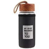 Бутылка в джинсовом чехле Надписи (стекло) (300мл) (12-07599-SK2OH193)