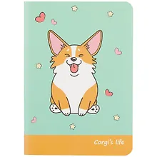 Записная книжка «Corgis life» А6, 32 листа в клетку, сшивка