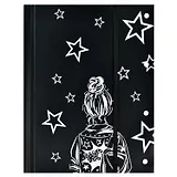 Папка для чертежей и рисунков А4 "Девочка с рюкзаком" пластик, 20 ПВХ-файлов