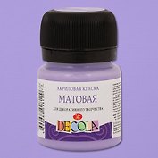 Краска акриловая лавандовая 20мл "Декола" матовая, ЗХК