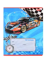 Тетрадь в косую линейку Hatber, "Спортивные авто", 12 листов, в ассортименте
