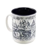 Кружка кобальт Великий Новгород (400мл) (фарфор) (Великий Новгород) (060-28)