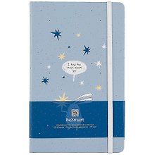 Книга для записей А5 64л лин. "Bunny" 7БЦ, резинка, ляссе, тонир.блок