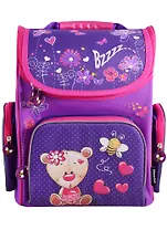 Ранец школьный "Мишка" 37*32*20, жёстк.спинка, светоотраж.эл-ты, вышивка, объемн.печать, инд.уп.