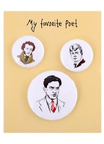 Набор значков My favorite Poet Поэты (металл) (2 шт 25мм, 1 шт 38мм)