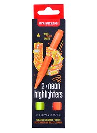 Текстовыделители 2 цвета, жёлтый, оранжевый, Bruynzeel