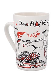 Кружка матовая Это Адлер, детка (фарфор) (350мл) (Адлер) (065-4-165)