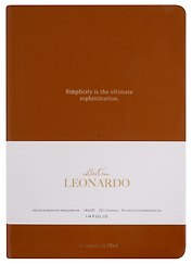 Ежедневник недат. А5 160л "Leonardo" карамельный, иск.кожа, интегр.переплет, тонир.блок, отд.фольгой, ляссе
