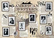 Учебный плакат. Американские писатели. (Формат А2)