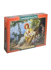 Пазлы 1500 C-151219 Девушка с собакой (68х47см) (коробка) (Castorland)