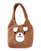 Сумка шоппер плюшевая Мишка (коричневая) (40х36)  (12-ZhenPin-2712) - 0