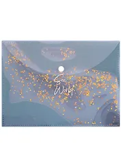 Папка-конверт А5 на кнопке "Мрамор" с сыпучками