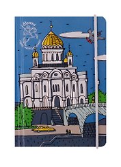 Блокнот на резинке Москва Храм Христа Спасителя (Город Победителей) (БНРМск-08)