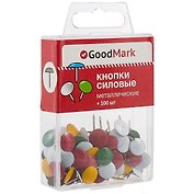 Кнопки силовые 100шт цветные, пл/уп, GoodMark