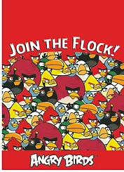 Мешок для сменной обуви "ANGRY BIRDS" 31,5*41,8см, полиэстер, красный, Centrum