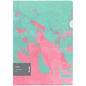Папка-уголок А4 "Haze" 200 мкм, с эффектом блесток, мятно-розовая, пластик, Berlingo