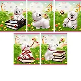 Тетрадь в линейку Unnika, "Белый мишка", 18 листов, в ассортименте