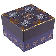 Подарочная коробка «Синие снежинки», 13 х 13 см