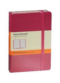 Записная книжка А6 96л лин. "Classic Pocket" розовая, жесткая обложка, резинка, Moleskine
