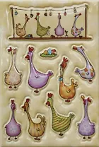 HERMA Наклейки MAGIC Цветные курочки