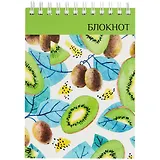 Блокнот А6 120л кл. "Киви" гребень, сплошной УФ-лак, белый офсет 60г/м2