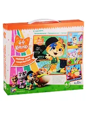 Набор для творчества 4в1. ORIGAMI 44 Котенка. Пластилин, торцевание, мозаика 04934