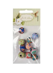 Набор бусин ручной работы (14-08656-2) (1,2 см) (10шт) (упаковка с хедером)