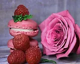 Холст с красками по номерам 40х50см ТМ Рыжий кот Палитра (24цв.) Роза и малиновый десерт Арт. Х-1026