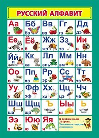 Учебный плакат "Русский алфавит", А4