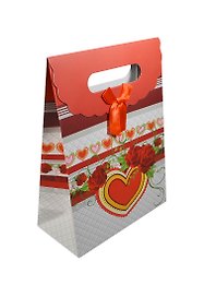 Пакет подарочный бумажный А5 19*8,5*27 "Королевское признание" на липучке, мат. ламинат, выруб. ручка, M