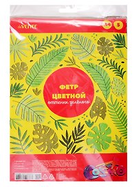 Фетр цветной A4 deVENTE Оттенки зеленого (8040685) (5 цв) (5 л) (толщина 2 мм) (упаковка)