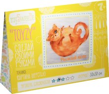 Набор TOYZY Рыжий кот (TZ-P031) (картина шерстью/30х30см) (7+) (упаковка)