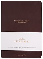 Ежедневник недат. А5 160л "Leonardo" темно-коричневый, иск.кожа, интегр.переплет, тонир.блок, отд.фольгой, ляссе