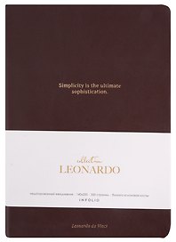Ежедневник недатированный «Leonardo» А5, тёмно-коричневый, 160 листов, экокожа, InFolio