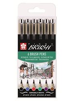 Ручки капиллярные 06цв "Pigma Brush"