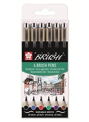 Ручки капиллярные 06цв "Pigma Brush"