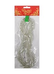 Новогодняя гирлянда Бусы (270см) серебряные (270см)