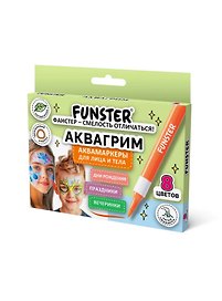 Аквагрим. Аквамаркеры для лица и тела «Аквамаркеры», 8 цветов, Funster
