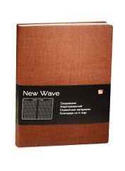 Ежедневник недат. А5 136л "New Wave" коричневый, иск.кожа, интегр. обл, Listoff
