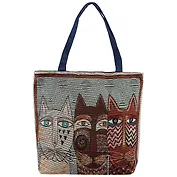 Сумка-шоппер на молнии Три кота (белый фон) (40х40) (текстиль)