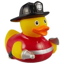 Игрушка для ванной, уточка резиновая FUNNY DUCKS "Уточка пожарный" (1828)