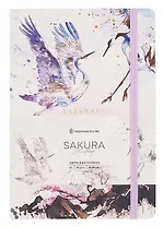 Книга для записей А5 80л лин. "Sakura. Shadoof" кожзам, с резинкой, тиснение фольгой