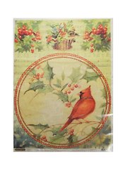 Рисовая бумага для декупажа «Птица Кардинал», 28.2х38.4 см, 25 г/м, Craft Premier