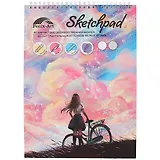 Скетчбук А4 40л "Ванильное небо" белый и серый офсет 80г/м2, обложка картон, гребень